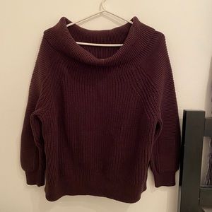 Off shoulder knit sweater